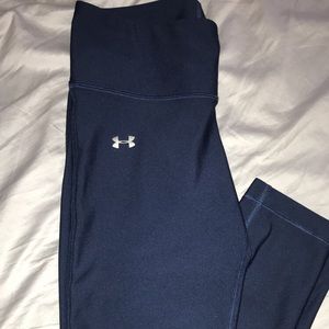 Navy Blue UA workout pants with knee slits